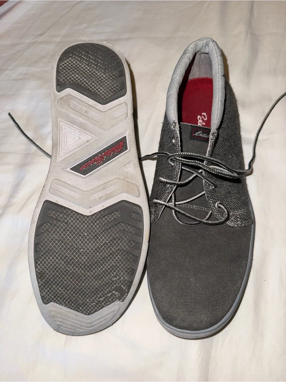 Eddie Bauer Gray Canvas Men's Lace-Up Boots